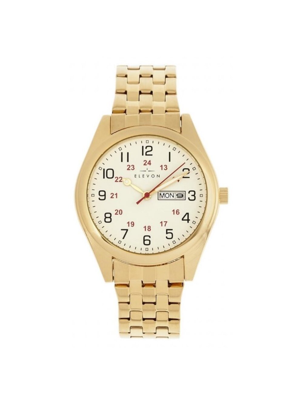 NWT Elevon Gann White Dial Yellow Gold-tone Men's Watch